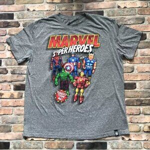 Marvel Super Heroes T-Shirt Men Size XL Disney Spiderman Captain America Thor